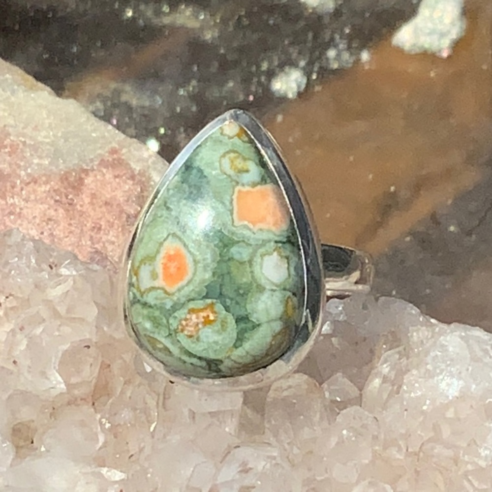 RAINFOREST OPAL 925 STERLING SILVER RING, SIZE 7